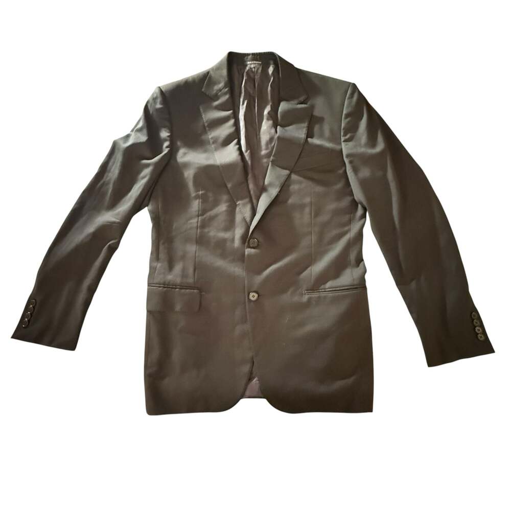 Mitchells Westport Ermenegildo Zegna All Season Twill Wool Blazer Jacket Size 52